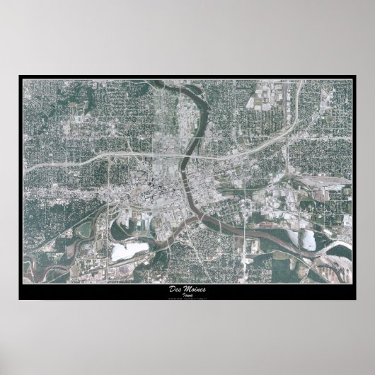 Des Moines, Iowa satellietposter Poster (Voorkant)