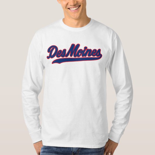 Des Moines Iowa Script Design | Retroplaats T-shirt (Voorkant)