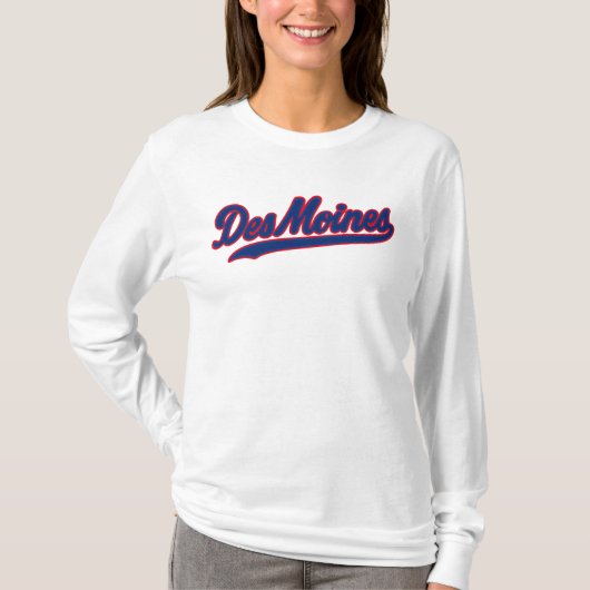 Des Moines Iowa Script Design | Retroplaats T-shirt (Voorkant)
