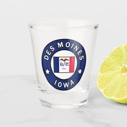 Des Moines Iowa Shot Glas (Voorkant)