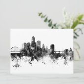 Des Moines Iowa Skyline Black White Kaart (Staand voorkant)