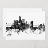 Des Moines Iowa Skyline Black White Kaart (Voorkant / Achterkant)