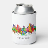Des Moines Iowa Skyline Blikjeskoeler (Blikje Voorkant)