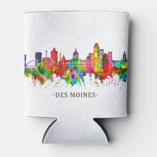 Des Moines Iowa Skyline Blikjeskoeler (Voorkant)