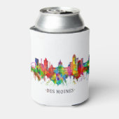 Des Moines Iowa Skyline Blikjeskoeler (Blikje Achterkant)