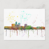 DES MOINES IOWA SKYLINE BRIEFKAART (Voorkant)