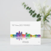 DES MOINES, IOWA SKYLINE - Briefkaarten (Staand voorkant)