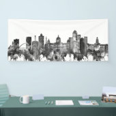 Des Moines Iowa Skyline BW Spandoek (Beurs)
