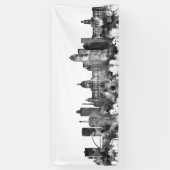 Des Moines Iowa Skyline BW Spandoek (Verticaal)