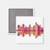 Des Moines Iowa Skyline Magneet (Voorkant / Achterkant)