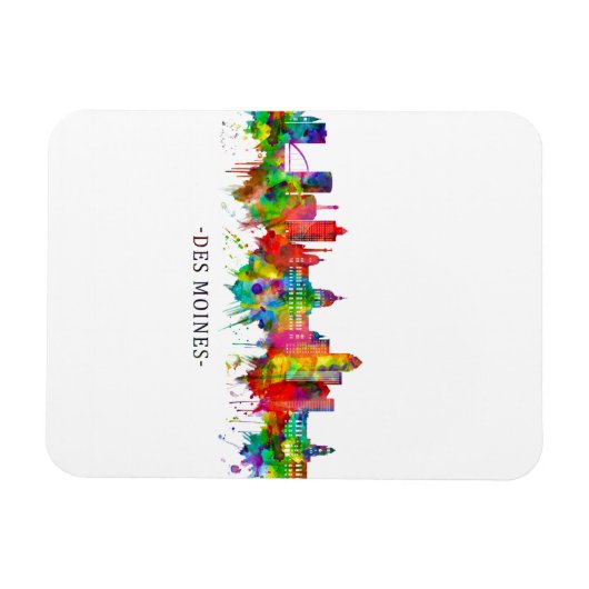 Des Moines Iowa Skyline Magneet (Horizontaal)