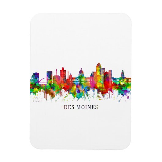Des Moines Iowa Skyline Magneet (Verticaal)