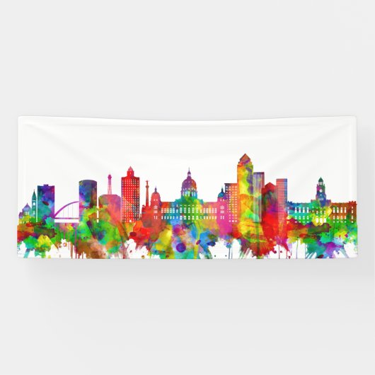 Des Moines Iowa Skyline Spandoek (Horizontaal)