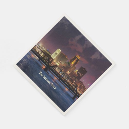 Des Moines, Iowa stadsgezicht Servet (Hoek)