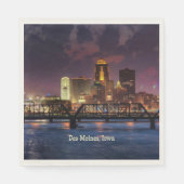 Des Moines, Iowa stadsgezicht Servet (Voorkant)