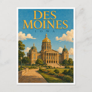 Des Moines Iowa State Capitol GeoSaga Briefkaart