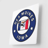 Des Moines Iowa Vierkante Klok (Hoek)