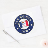 Des Moines Iowa Vierkante Sticker (Envelop)