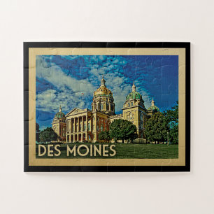 Des Moines Iowa Vintage Travel Legpuzzel