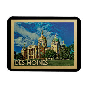 Des Moines Iowa Vintage Travel Magneet