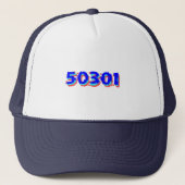 Des Moines Iowa Zip Code Trucker Hat, 50301 Trucker Pet (Voorkant)