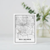 Des Moines Map Briefkaart (Staand voorkant)