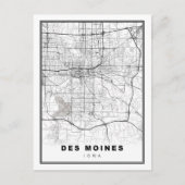 Des Moines Map Briefkaart (Voorkant)