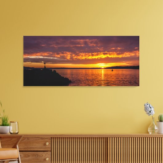 Des Moines Marina zonsondergang Canvas Afdruk (Insitu (Woonkamer))
