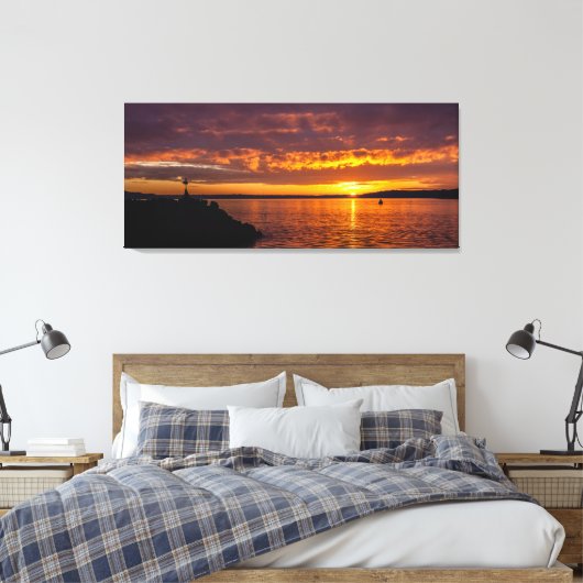 Des Moines Marina zonsondergang Canvas Afdruk (Insitu (Slaapkamer))
