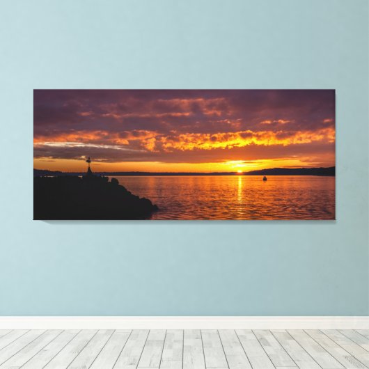 Des Moines Marina zonsondergang Canvas Afdruk (Insitu (Houten vloer))