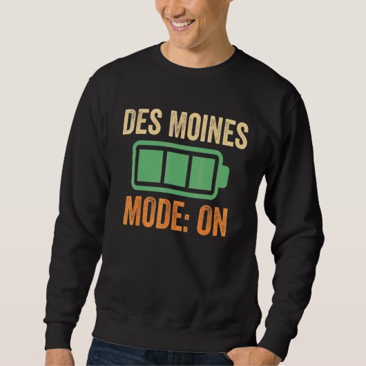 Des Moines-modus op batterijontwerp Trui (Voorkant)
