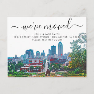 Des Moines Moving Announcement Briefkaart