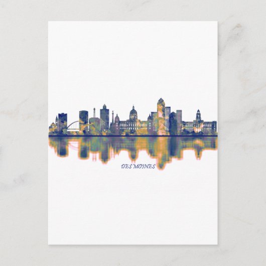 Des Moines Skyline Feestdagenkaart (Voorkant)