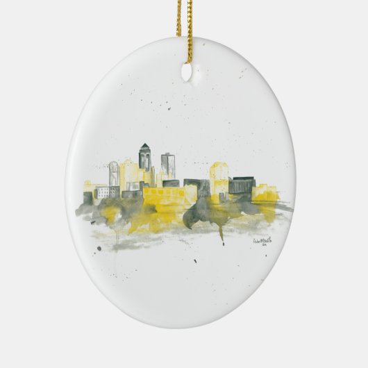 Des Moines Skyline Keramisch Ornament (Rechts)