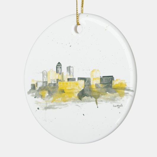 Des Moines Skyline Keramisch Ornament (Links)