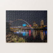 Des Moines skyline 's nachts Legpuzzel (Horizontaal)