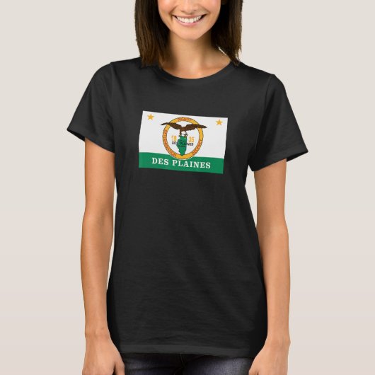 Des Plaines Illinois Flag T-shirt (Voorkant)