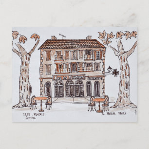 des platens, Place Paoli   Ile Rousse, Corsica Briefkaart