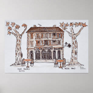 des platens, Place Paoli Ile Rousse, Corsica Poster