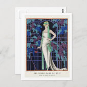 Des robes dans la nuit: door Barbier Briefkaart (Voorkant / Achterkant)