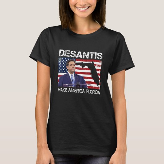 Desantis 2024 Make America Florida Flag Election R T-shirt (Voorkant)