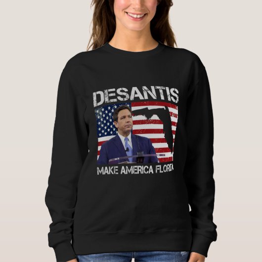 Desantis 2024 Make America Florida Flag Election R Trui (Voorkant)