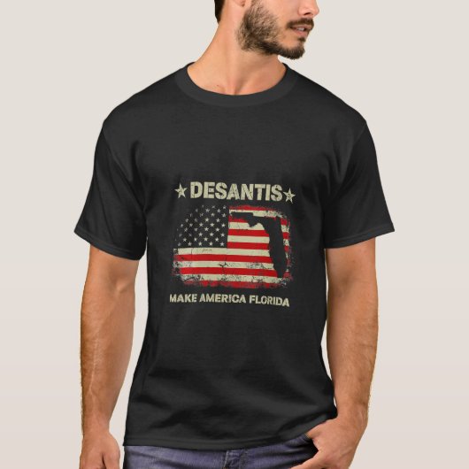DeSantis 2024 Make America Florida Flamingo Electi T-shirt (Voorkant)