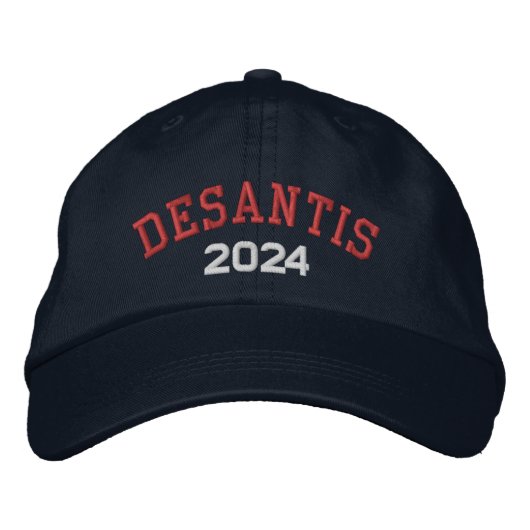 Desantis 2024 - rood wit blauw geborduurde pet (Voorkant)