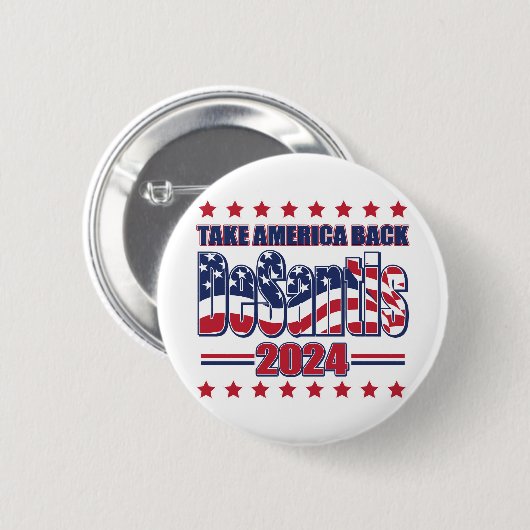 DeSantis-2024-Take-America-Back- Ronde Button 5,7 Cm (Voorkant /achterkant)