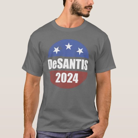Desantis 2024 VerkiezingsButton Make America Flori T-shirt (Voorkant)