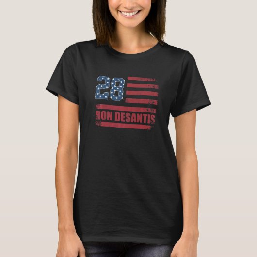Desantis 2028 American Flag USA Flag  3 T-shirt (Voorkant)