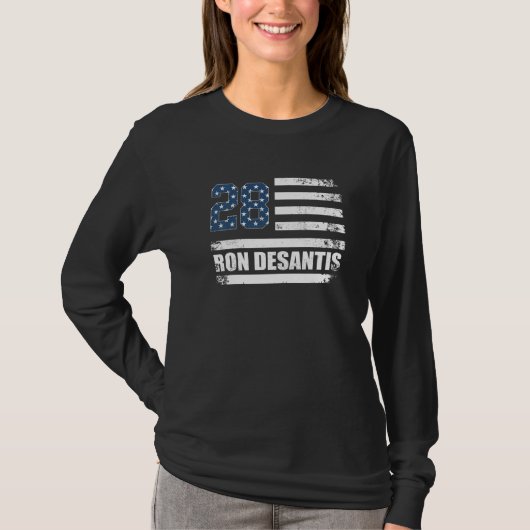 Desantis 2028 American Flag USA Flag  5 T-shirt (Voorkant)