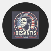 Desantis 2028 - Leiderschap wanneer het de meeste  Ronde Sticker (Voorkant)