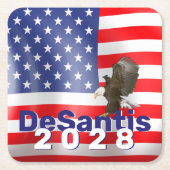 DeSantis 2028 met Bald Eagle Kartonnen Onderzetters (Voorkant)
